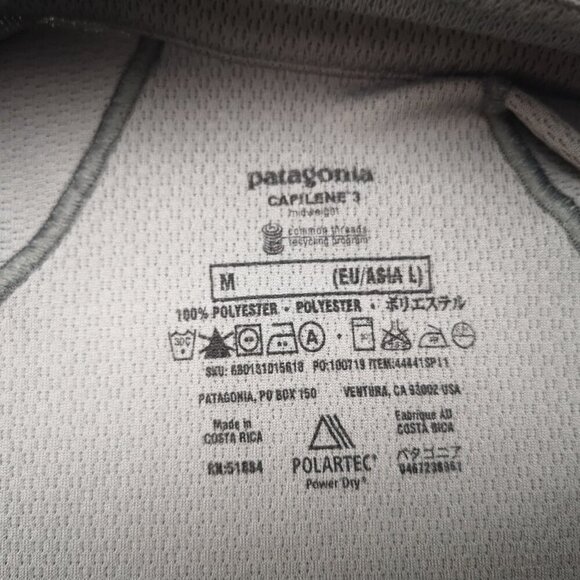 Patagonia Ladies Size Medium Grey Capilene 3 Midweight Cool Tech Shirt 1/4 Zip - Picture 3 of 9